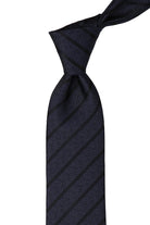 Tie & Hanky Set: Navy Two Tone Stripe Tie & Hanky - Jack Martin