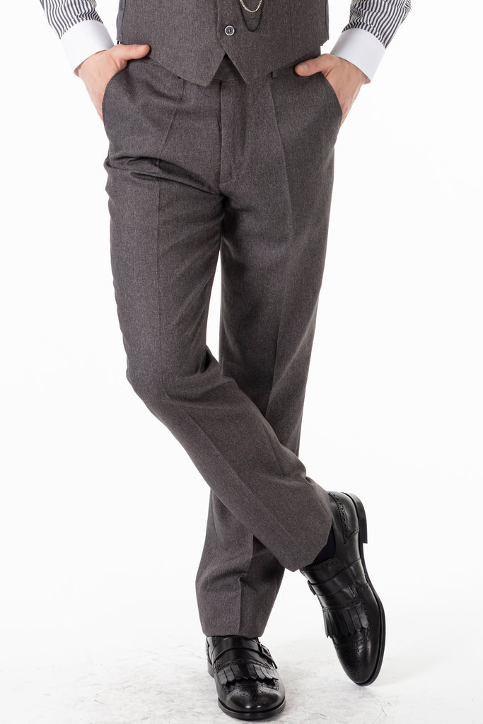 TOMMY - Grey Tweed Trousers - Jack Martin Menswear