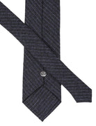 Tie & Hanky Set: Charcoal Grey Stripe Wool Tie & Hanky - Jack Martin